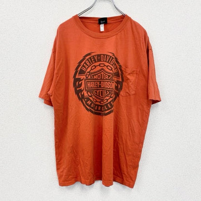 HARLEY DAVIDSON　ハーレーダビッドソン　半袖プリントTシャツ　オレンジ　XLサイズ
