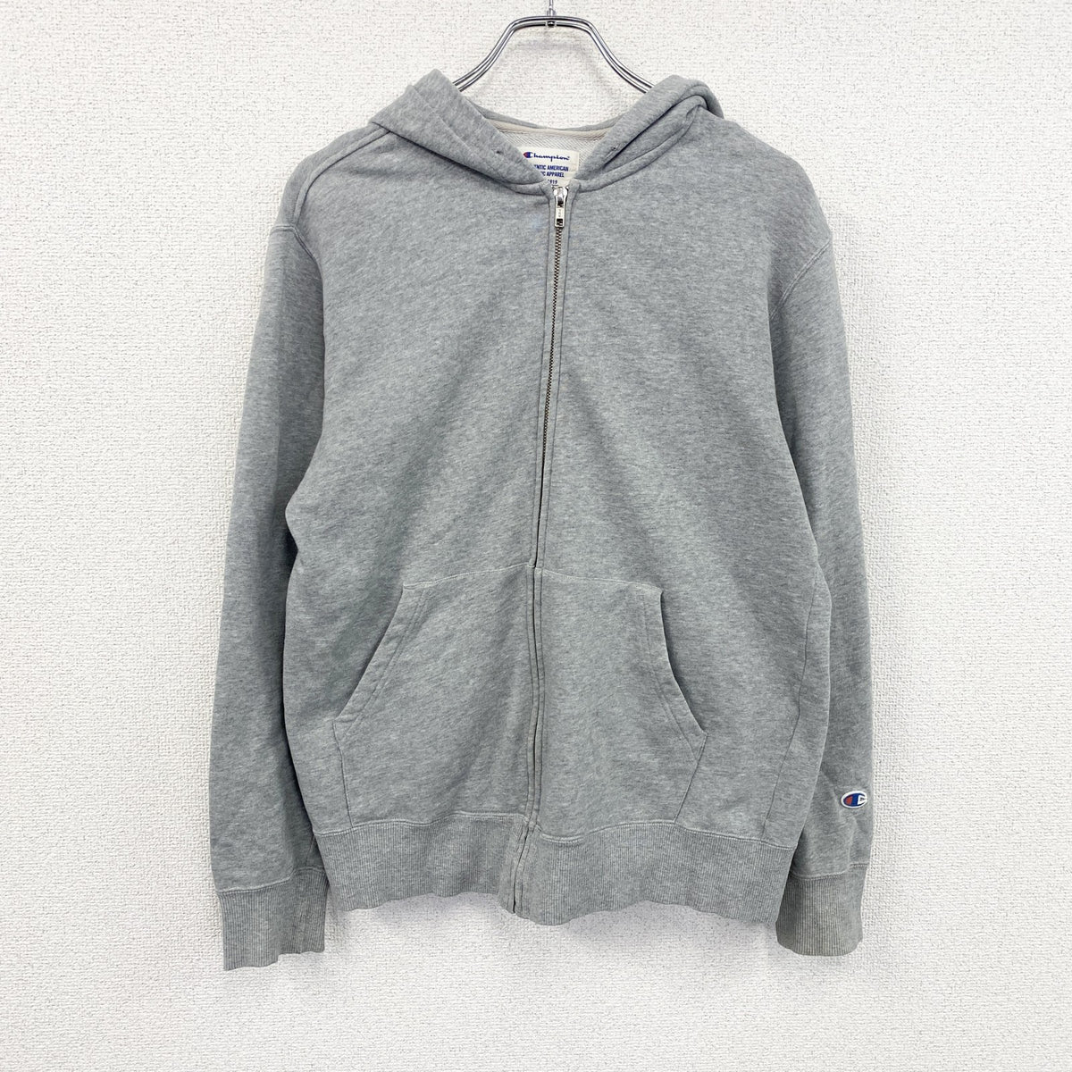champion　チャンピオン　フルジップスウェットパーカー/フーディー　灰色　グレー　XLサイズ　古着