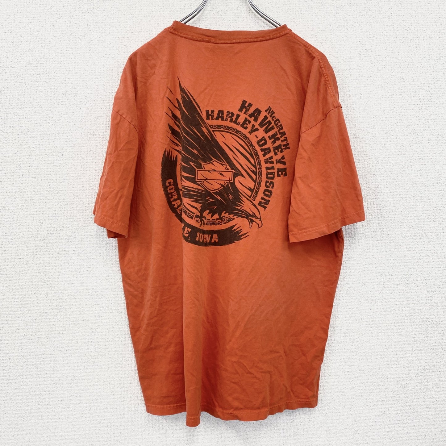 HARLEY DAVIDSON　ハーレーダビッドソン　半袖プリントTシャツ　オレンジ　XLサイズ