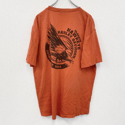 HARLEY DAVIDSON　ハーレーダビッドソン　半袖プリントTシャツ　オレンジ　XLサイズ