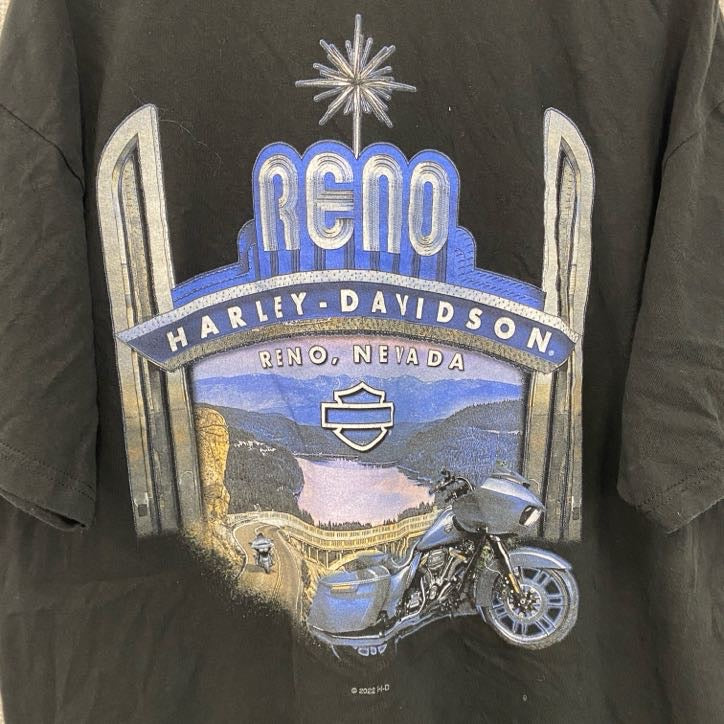 HARLEY DAVIDSON　ハーレーダビッドソン　半袖プリントTシャツ　黒　ブラック　Lサイズ