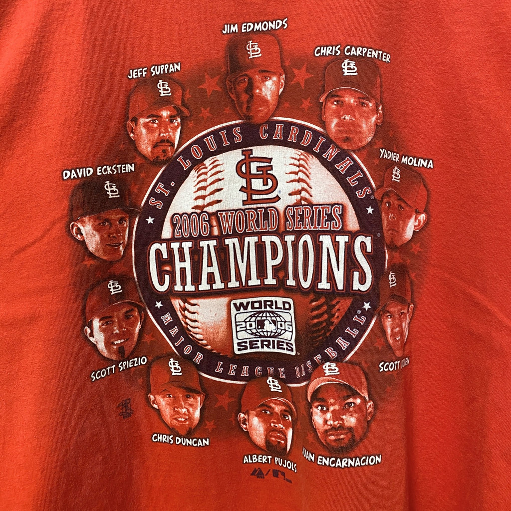 GILDAN ギルダン　MLB　カージナルス　2006　半袖プリントTシャツ　野球　赤　レッド　レトロ　Lサイズ　古着