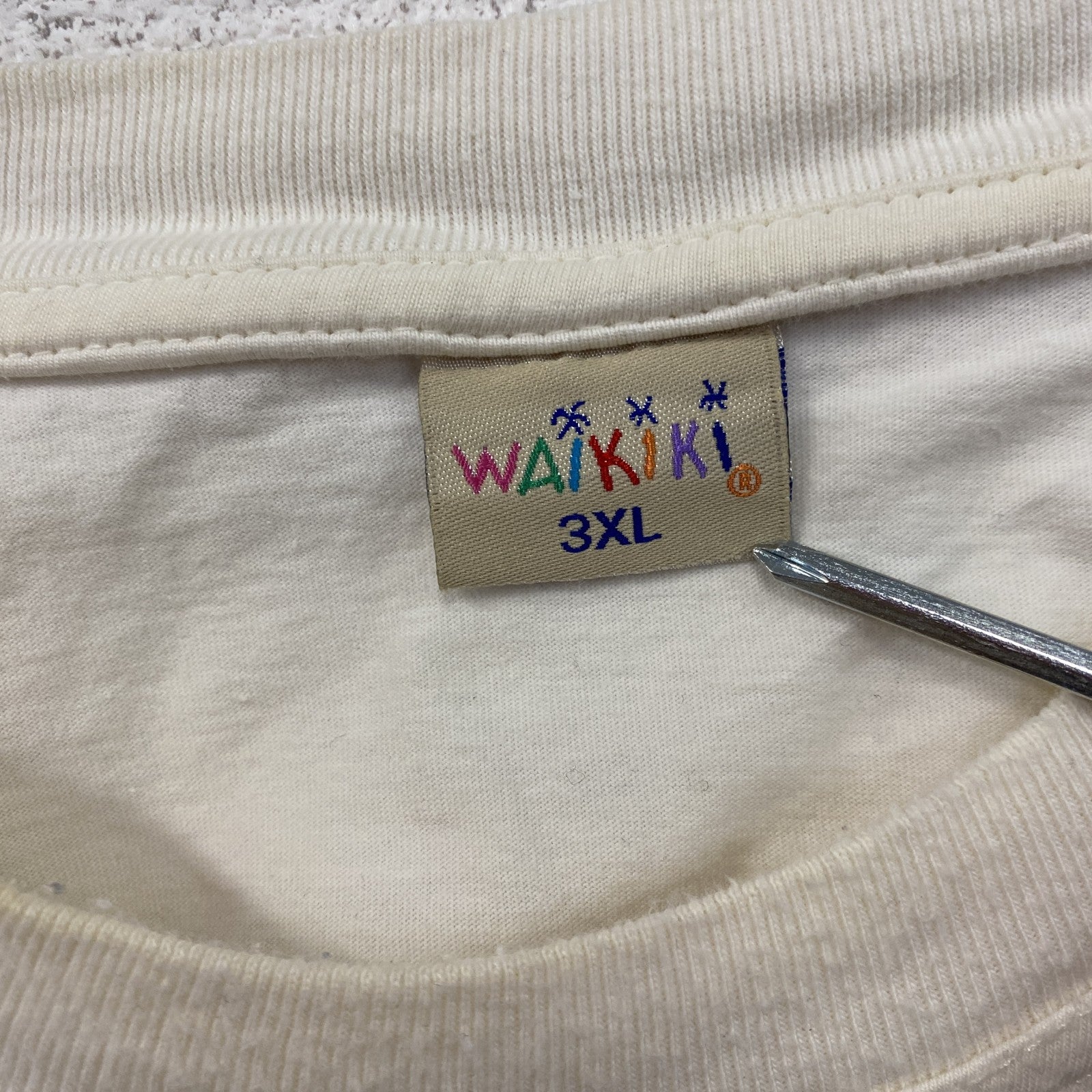 ～00s　WAIKIKI　IMAURITIUS　半袖Tシャツ　ヴィンテージ　白　ホワイト　3XLサイズ　古着