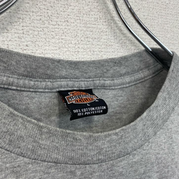 00s　HARLEY DAVIDSON　ハーレーダビッドソン　半袖プリントTシャツ　灰　グレー　Lサイズ