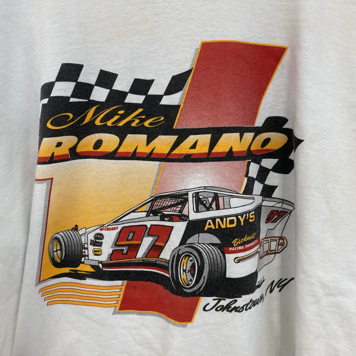 90s　半袖プリントTシャツ　ヴィンテージ　シングルステッチ　白　ホワイト　古着