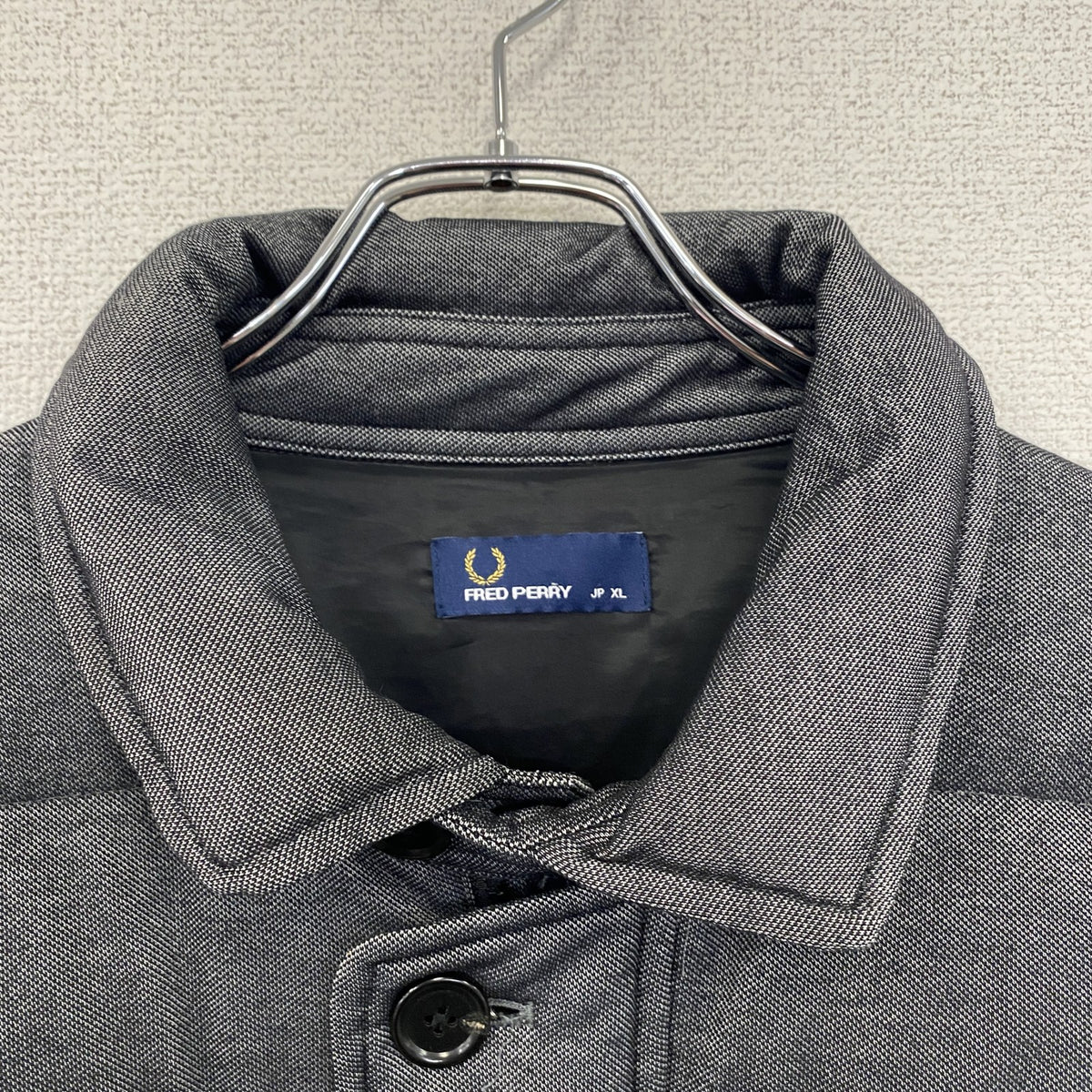 FRED PERRY　フレッドペリー　ダウンジャケット　ダークグレー　XLサイズ　古着
