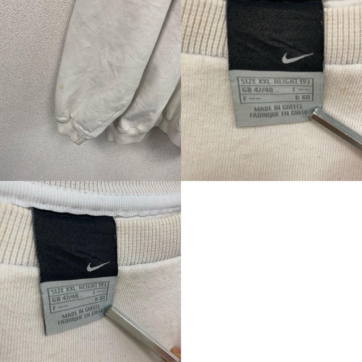 00s　NIKE　ナイキ　スウェット/トレーナー　スウッシュ　ヴィンテージ　白　ホワイト　XXLサイズ　古着
