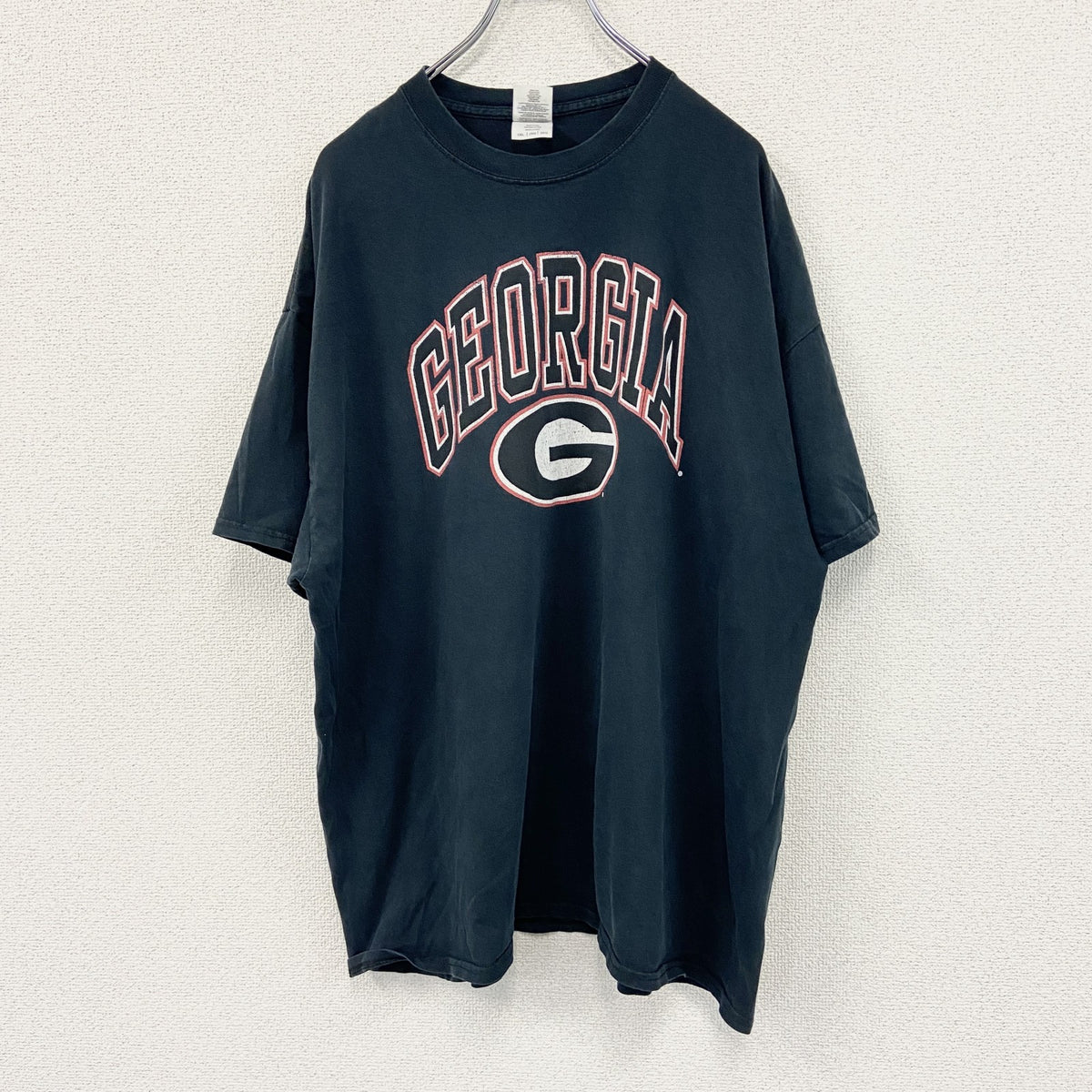 GILDAN　ギルダン　半袖プリントTシャツ　GEORGIA　デカロゴ　黒　ブラック　２XLサイズ　古着