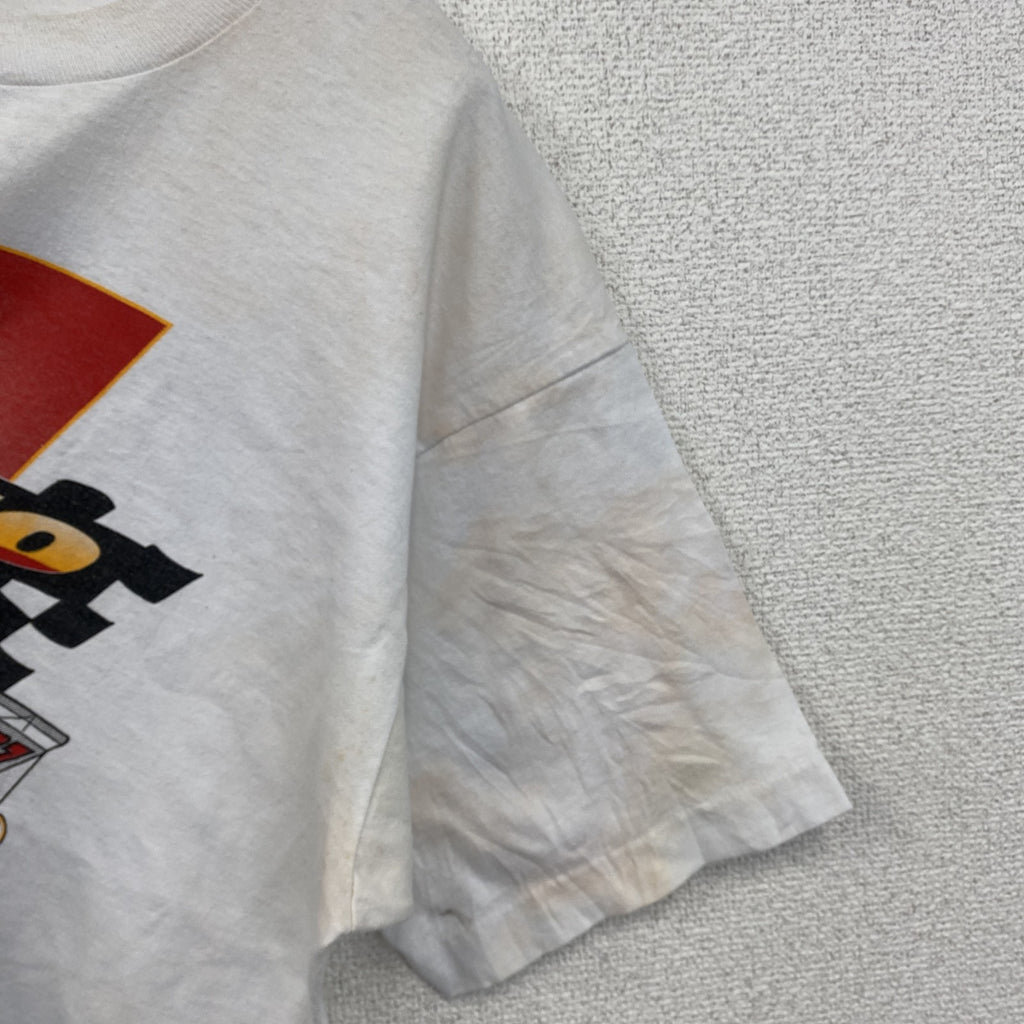 90s　半袖プリントTシャツ　ヴィンテージ　シングルステッチ　白　ホワイト　古着