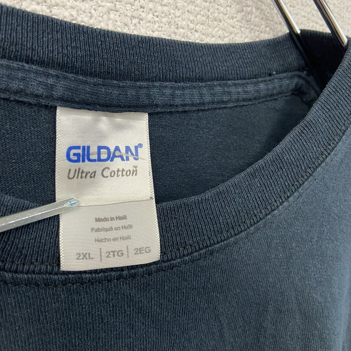 GILDAN　ギルダン　半袖プリントTシャツ　GEORGIA　デカロゴ　黒　ブラック　２XLサイズ　古着