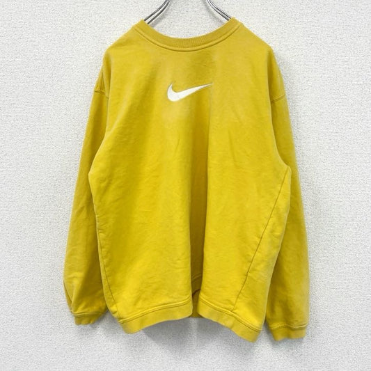 90s　NIKE　ナイキ　スウェット/トレーナー　デカロゴ　スウッシュ　ヴィンテージ　黄色　イエロー　Mサイズ