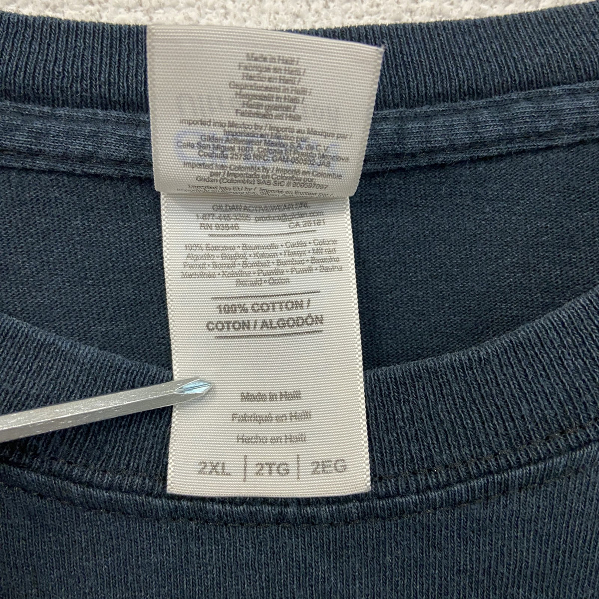 GILDAN　ギルダン　半袖プリントTシャツ　GEORGIA　デカロゴ　黒　ブラック　２XLサイズ　古着