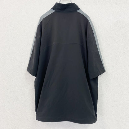 NIKE　ナイキ　DRI‐FIT　半袖　ハーフジップナイロンジャケット　スウッシュロゴ　黒　ブラック　XLサイズ