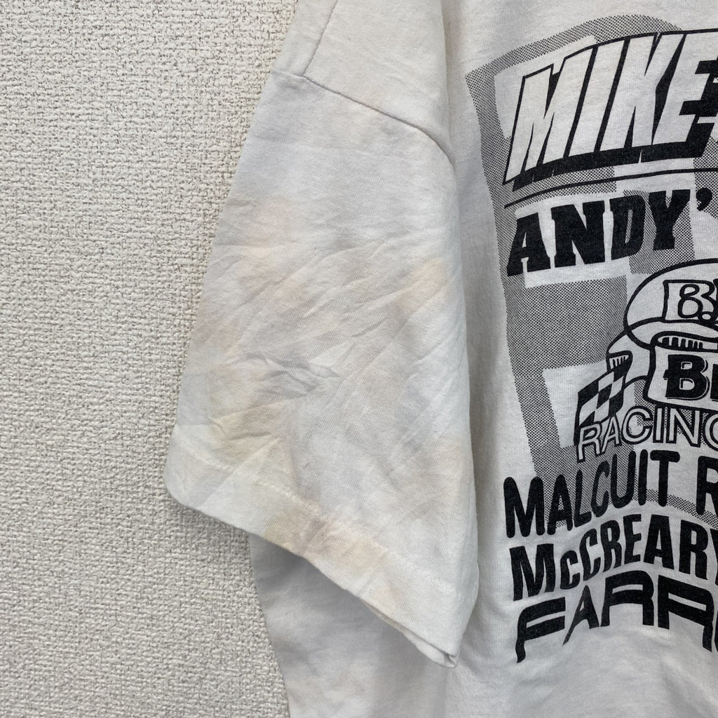 90s　半袖プリントTシャツ　ヴィンテージ　シングルステッチ　白　ホワイト　古着