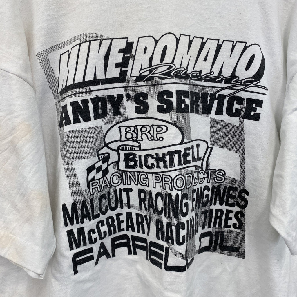 90s　半袖プリントTシャツ　ヴィンテージ　シングルステッチ　白　ホワイト　古着