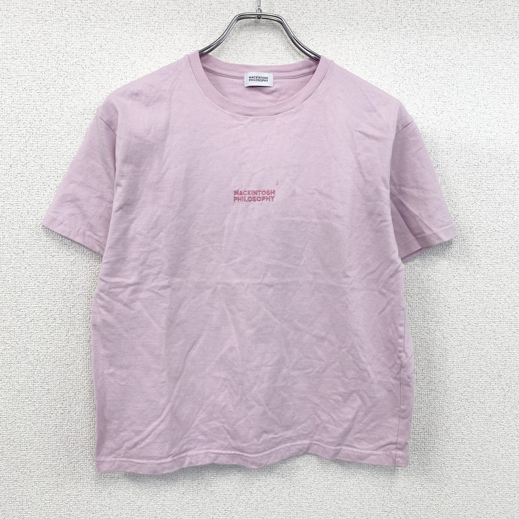 MACKINTOSH PHILOSOPHY　マッキントッシュフィロソフィー　半袖Tシャツ　刺繍ロゴ　ピンク　38サイズ　古着