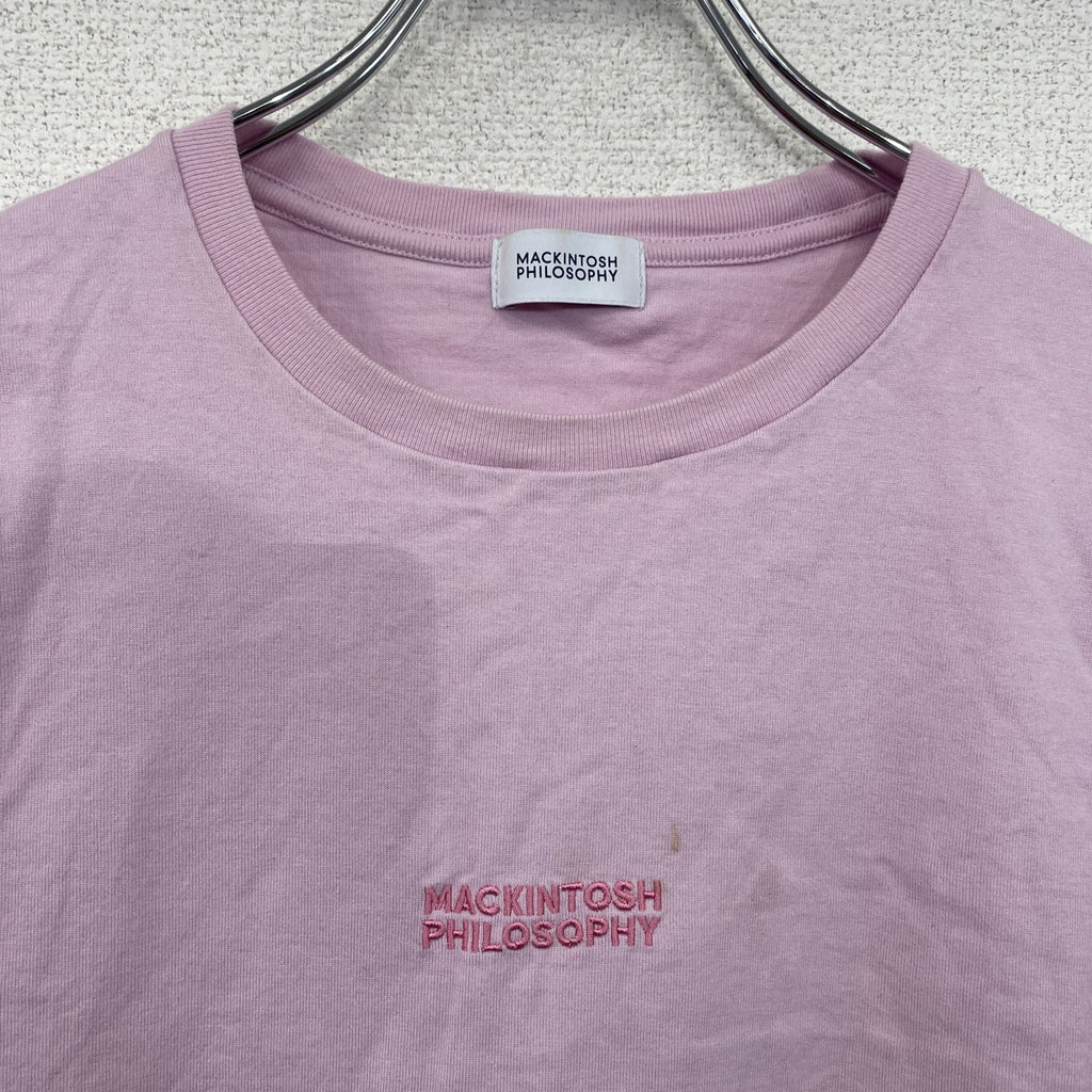 MACKINTOSH PHILOSOPHY　マッキントッシュフィロソフィー　半袖Tシャツ　刺繍ロゴ　ピンク　38サイズ　古着