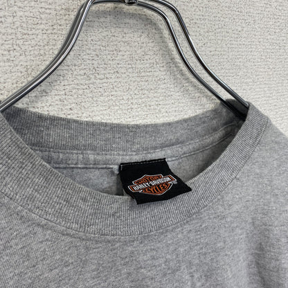 HARLEY DAVIDSON　ハーレーダビッドソン　長袖プリントTシャツ　灰　グレー　Lサイズ