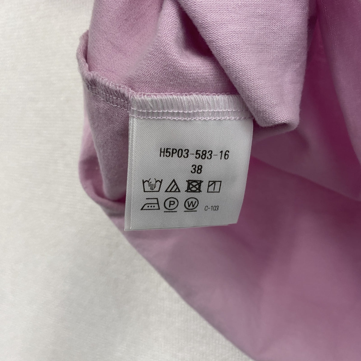 MACKINTOSH PHILOSOPHY　マッキントッシュフィロソフィー　半袖Tシャツ　刺繍ロゴ　ピンク　38サイズ　古着