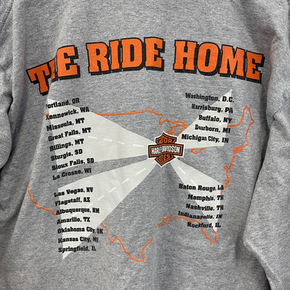 HARLEY DAVIDSON　ハーレーダビッドソン　長袖プリントTシャツ　灰　グレー　Lサイズ