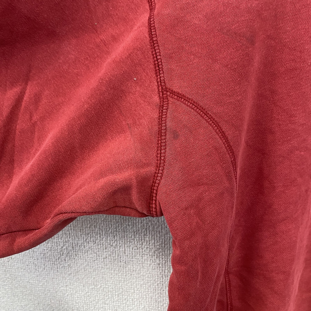 Reebok　リーボック　スウェット/トレーナー　フェード　前V　ワンポイント　スポーツ　クルーネック　赤　レッド　XLサイズ　古着