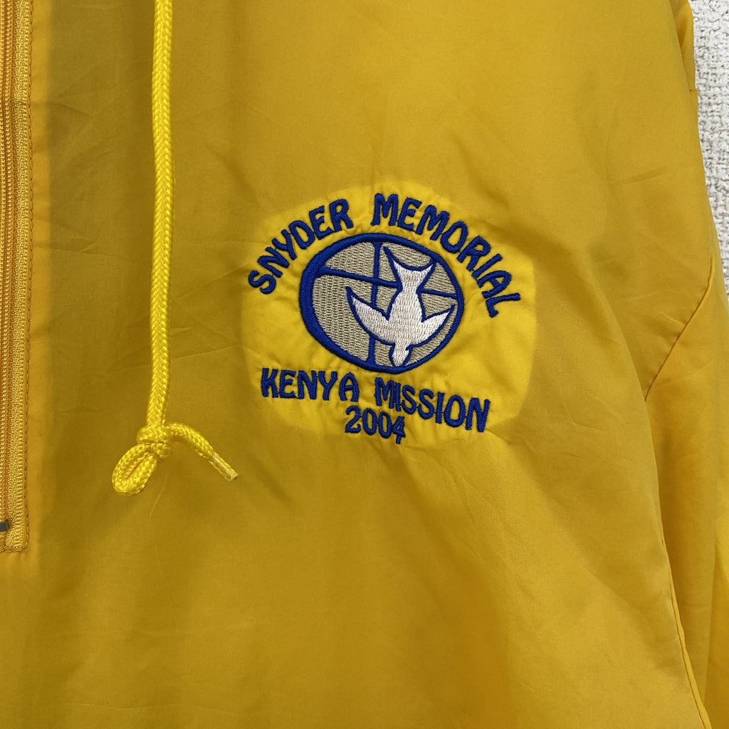AUBURN　SPORTSWEAR　ハーフナイロンジャケット　プルオーバー　フーディ　黄色　イエロー　Mサイズ　古着