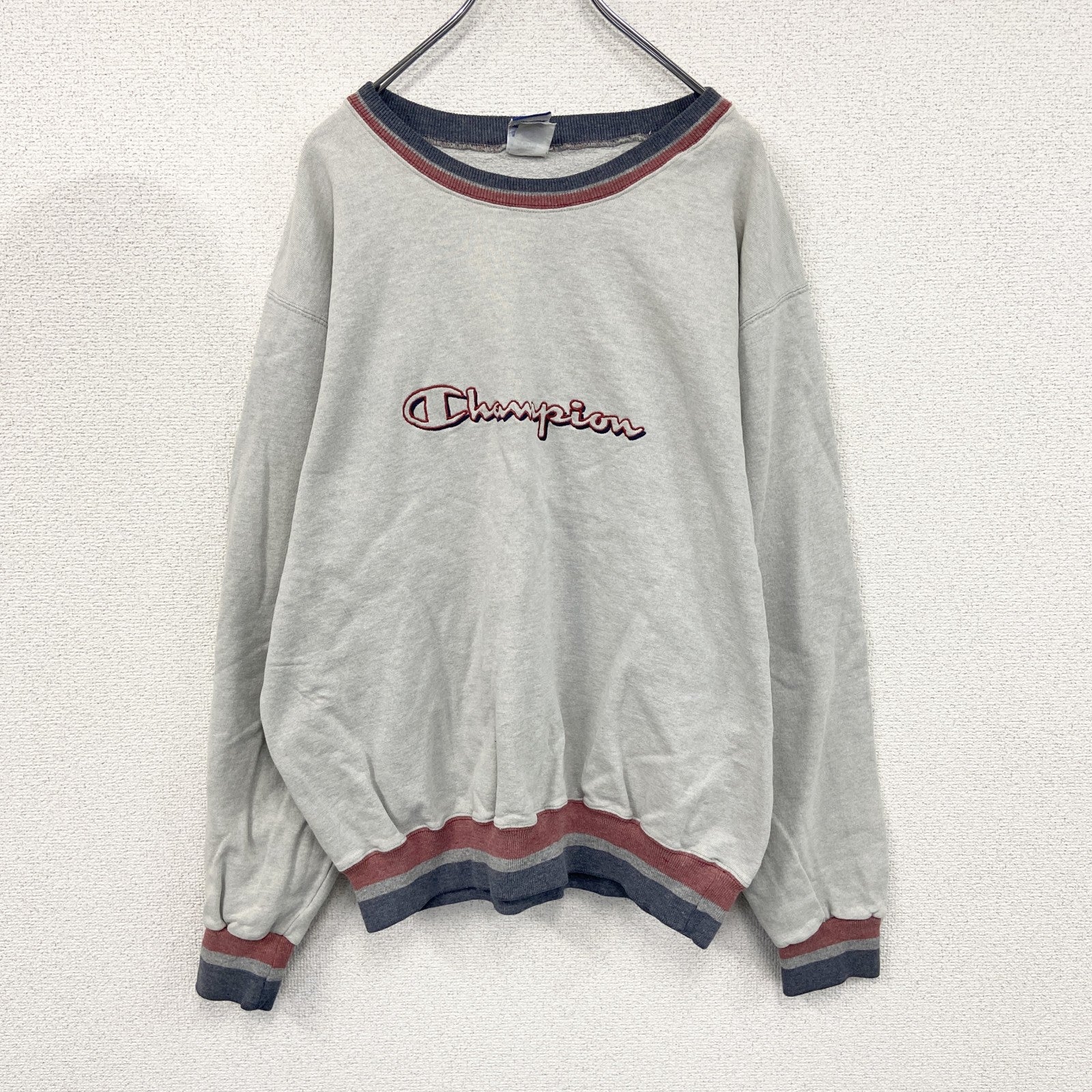 90s　Champion　チャンピオン　スウェット/トレーナー　ヴィンテージ　グレー　灰色　XLサイズ　古着