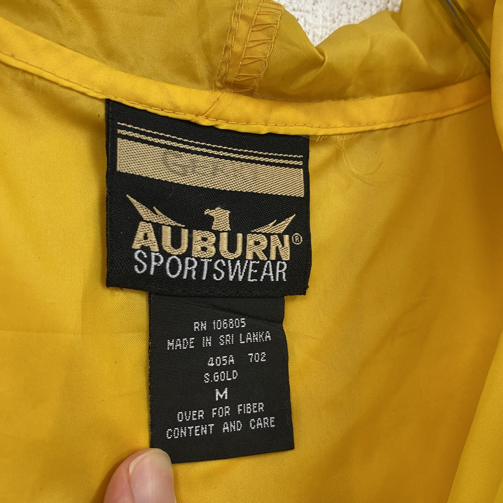 AUBURN　SPORTSWEAR　ハーフナイロンジャケット　プルオーバー　フーディ　黄色　イエロー　Mサイズ　古着