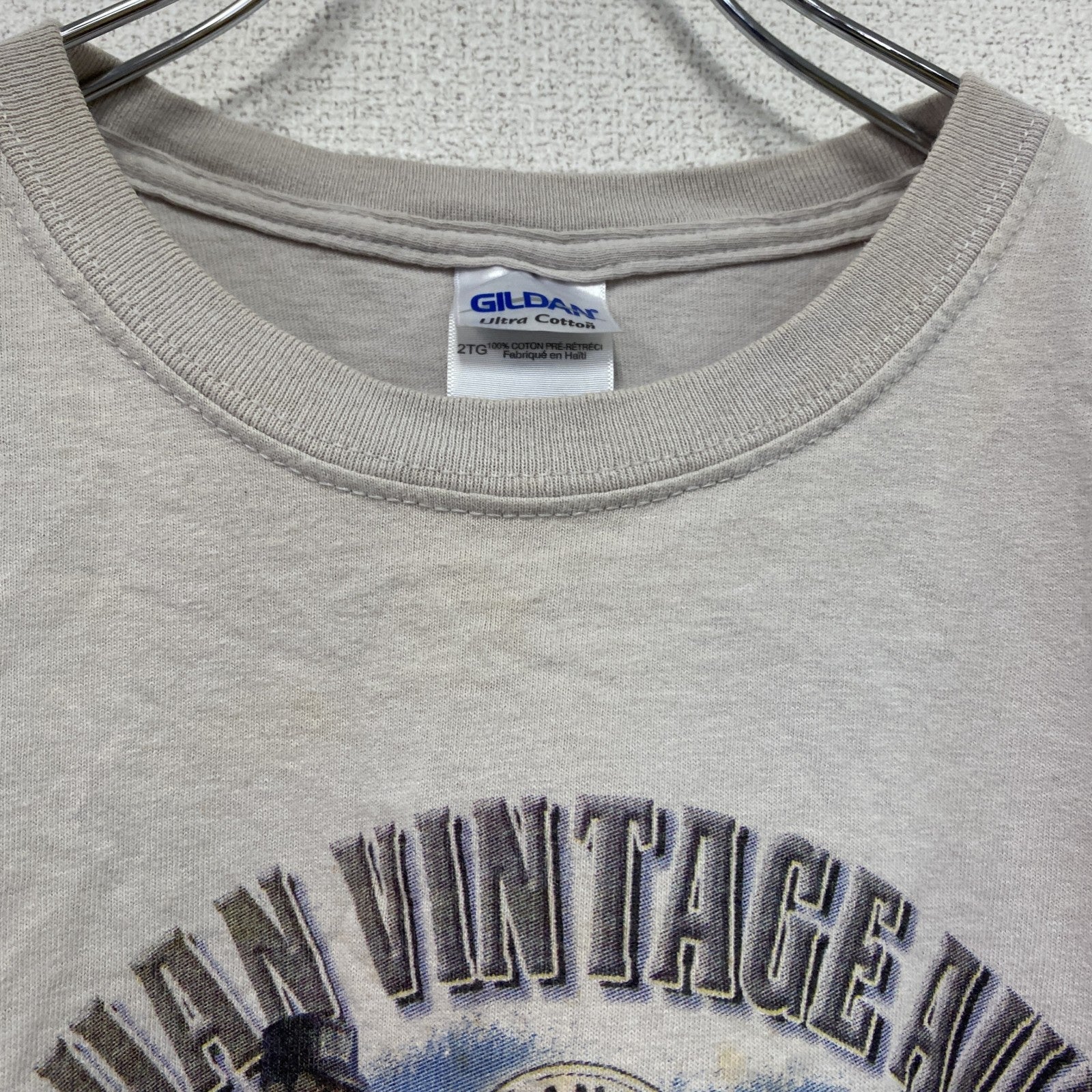 GILDAN　ギルダン　半袖プリントTシャツ　白　ホワイト　2XLサイズ　古着