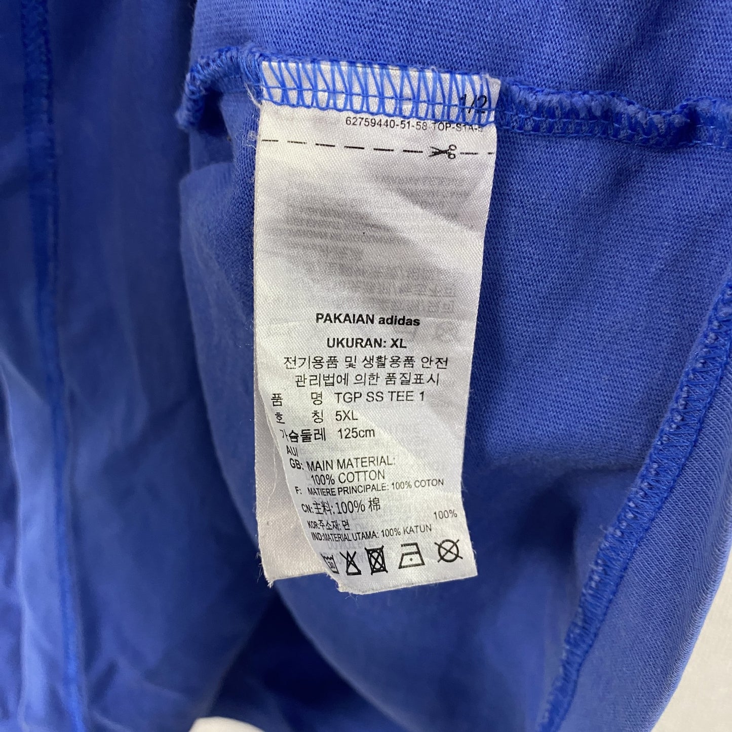 adidas originals　アディダスオリジナルズ　半袖Tシャツ　トレフォイルロゴ　青　ブルー　4XOサイズ