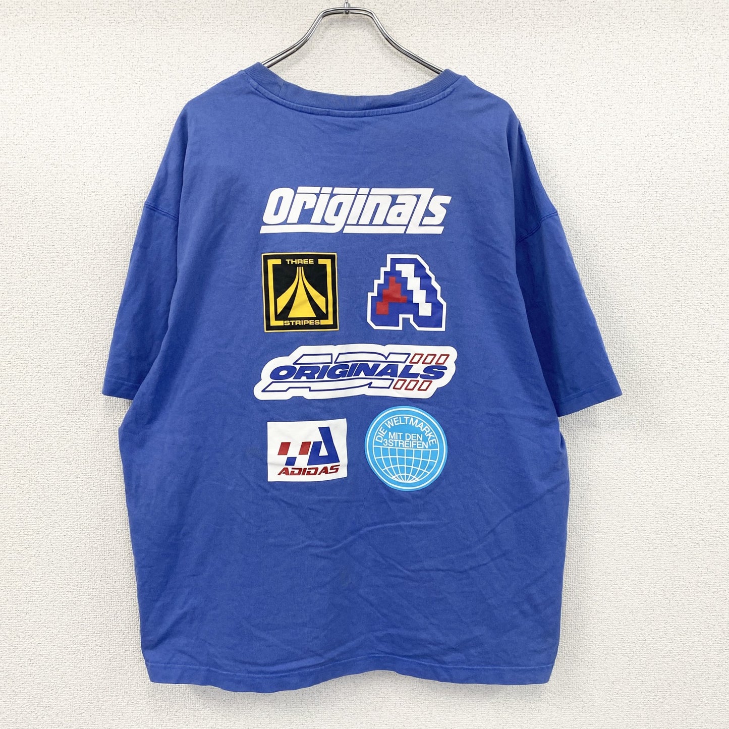 adidas originals　アディダスオリジナルズ　半袖Tシャツ　トレフォイルロゴ　青　ブルー　4XOサイズ