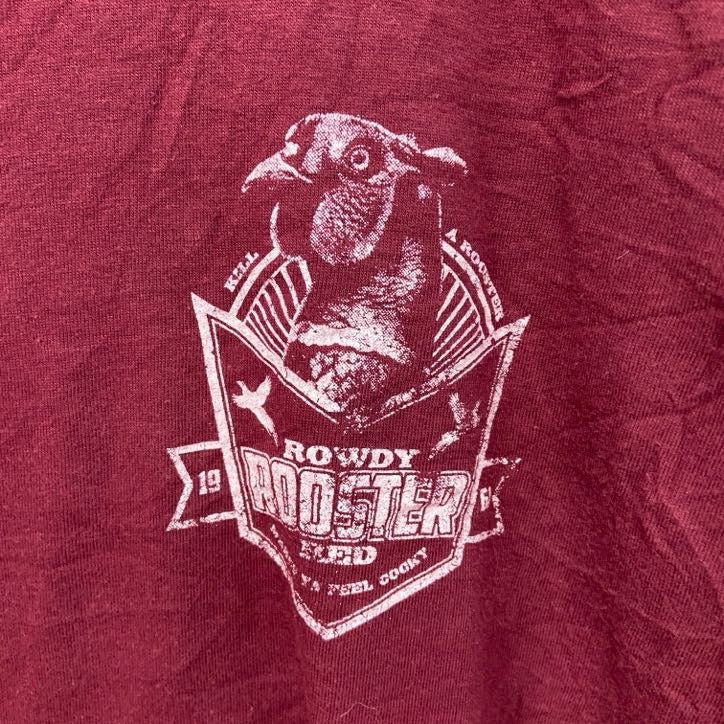 Cabela’s　カベラス　半袖両面プリントTシャツ　赤紫色　バーガンディ　XLサイズ　古着