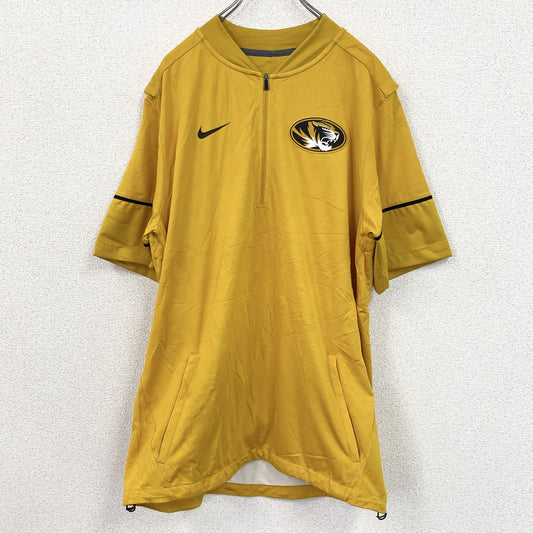 NIKE　ナイキ　半袖　ハーフジップナイロンジャケット　スウッシュロゴ　黄色　イエロー　Lサイズ