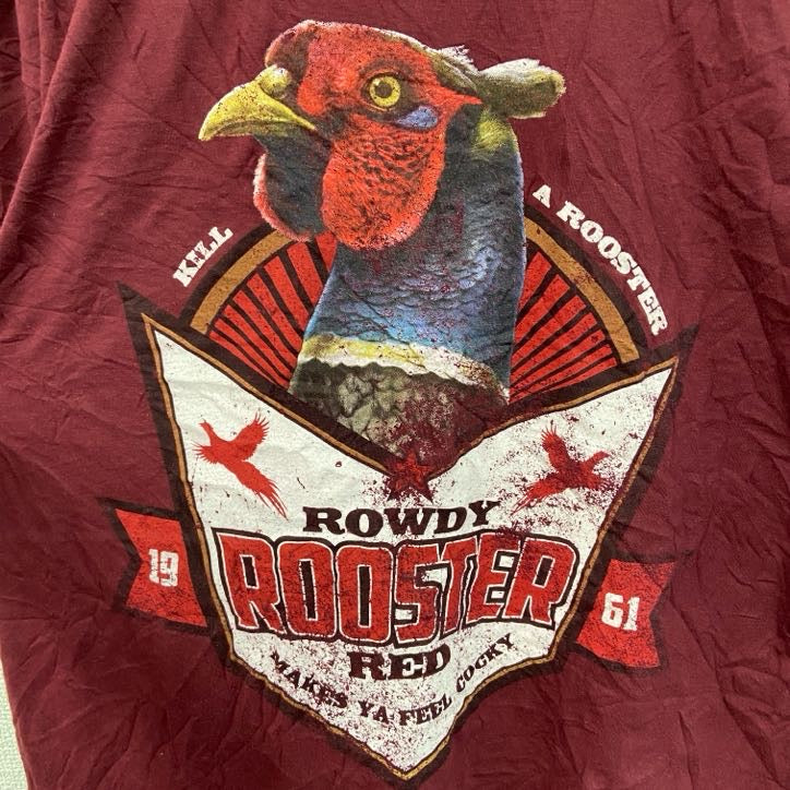 Cabela’s　カベラス　半袖両面プリントTシャツ　赤紫色　バーガンディ　XLサイズ　古着