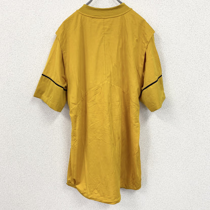 NIKE　ナイキ　半袖　ハーフジップナイロンジャケット　スウッシュロゴ　黄色　イエロー　Lサイズ