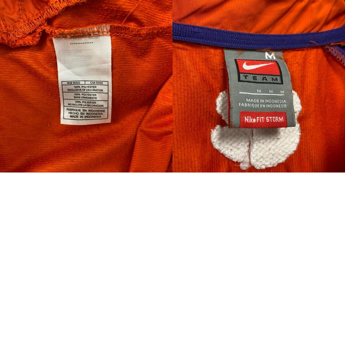 90s　NIKE　ナイキ　ハーフジップナイロンジャケット　ヴィンテージ　橙色　オレンジ　Mサイズ