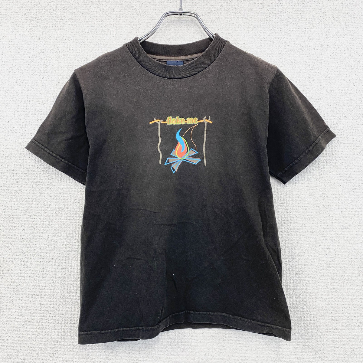 ～90s　OLD UNIQLO　オールドユニクロ　半袖Tシャツ　フェード　ヴィンテージ　黒　ブラック　Sサイズ　古着
