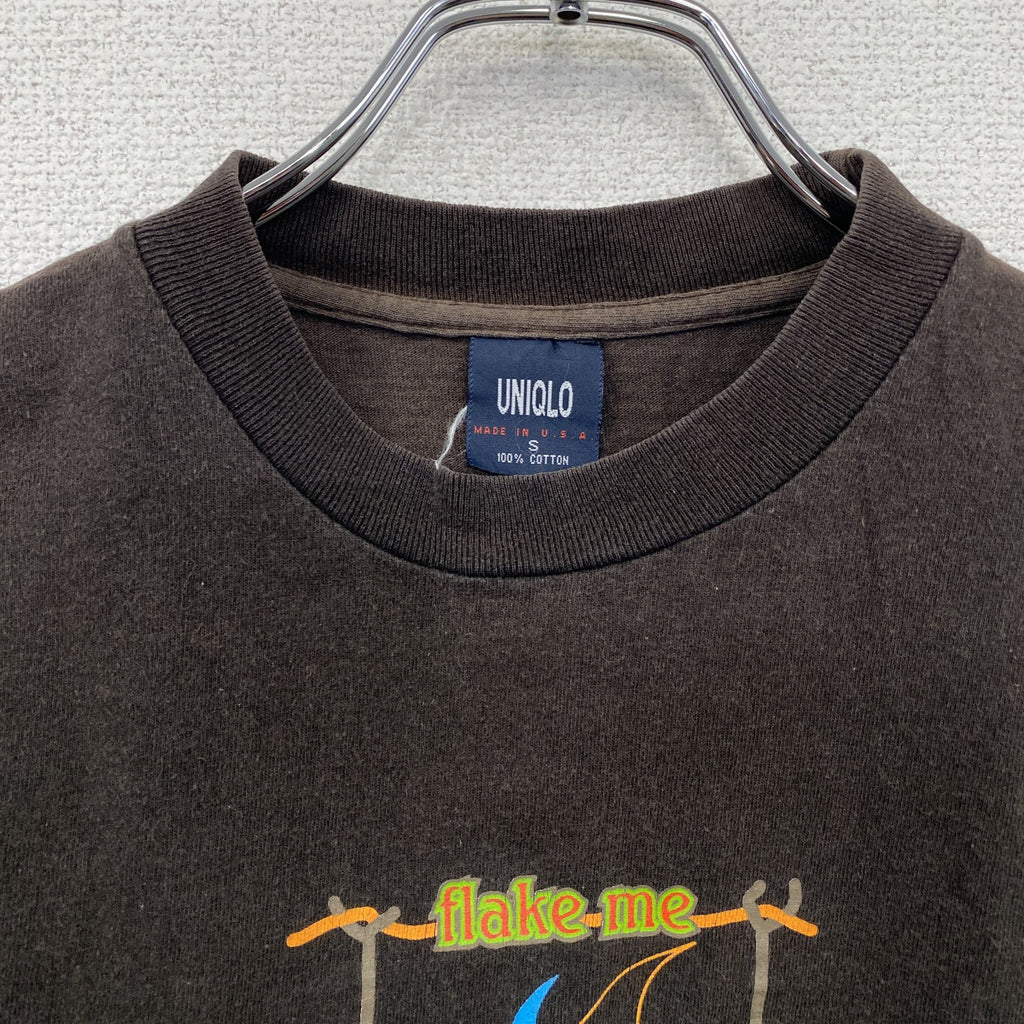 ～90s　OLD UNIQLO　オールドユニクロ　半袖Tシャツ　フェード　ヴィンテージ　黒　ブラック　Sサイズ　古着