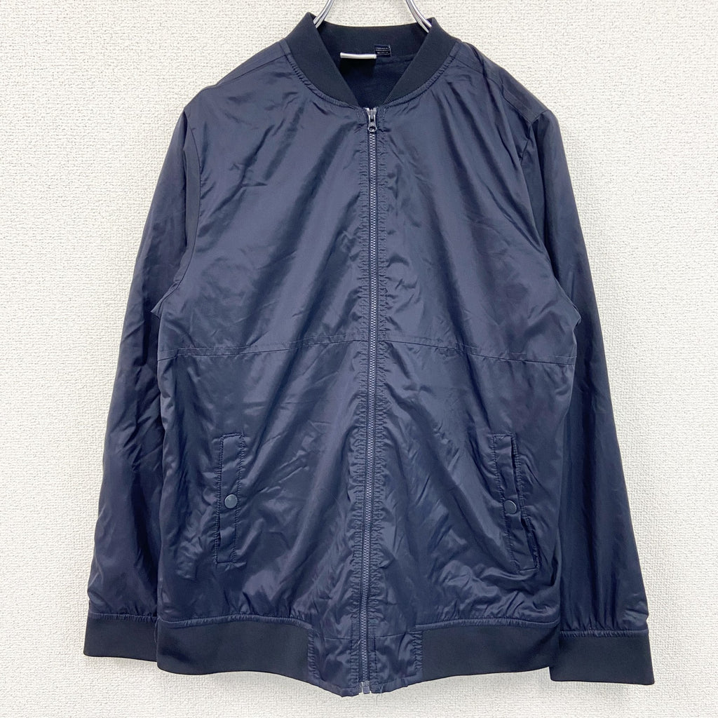 NAUTICA　ノーティカ　フルジップナイロンジャケット　MA1　紺　ネイビー　XLサイズ　古着