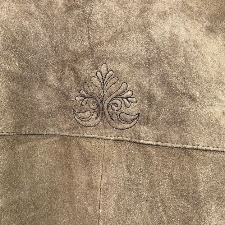 h-moser　チロリアンレザージャケット　レザーコート　マオカラー　刺繍　ブラウン　54サイズ