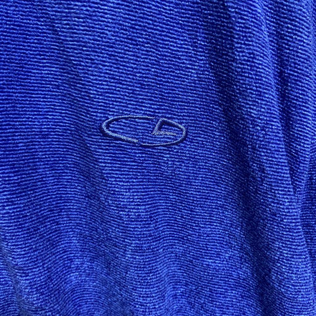 Champion チャンピオン 長袖ハーフジップフリースジャケット　青 ブルー　ワンポイント刺繍ロゴ　Mサイズ　古着