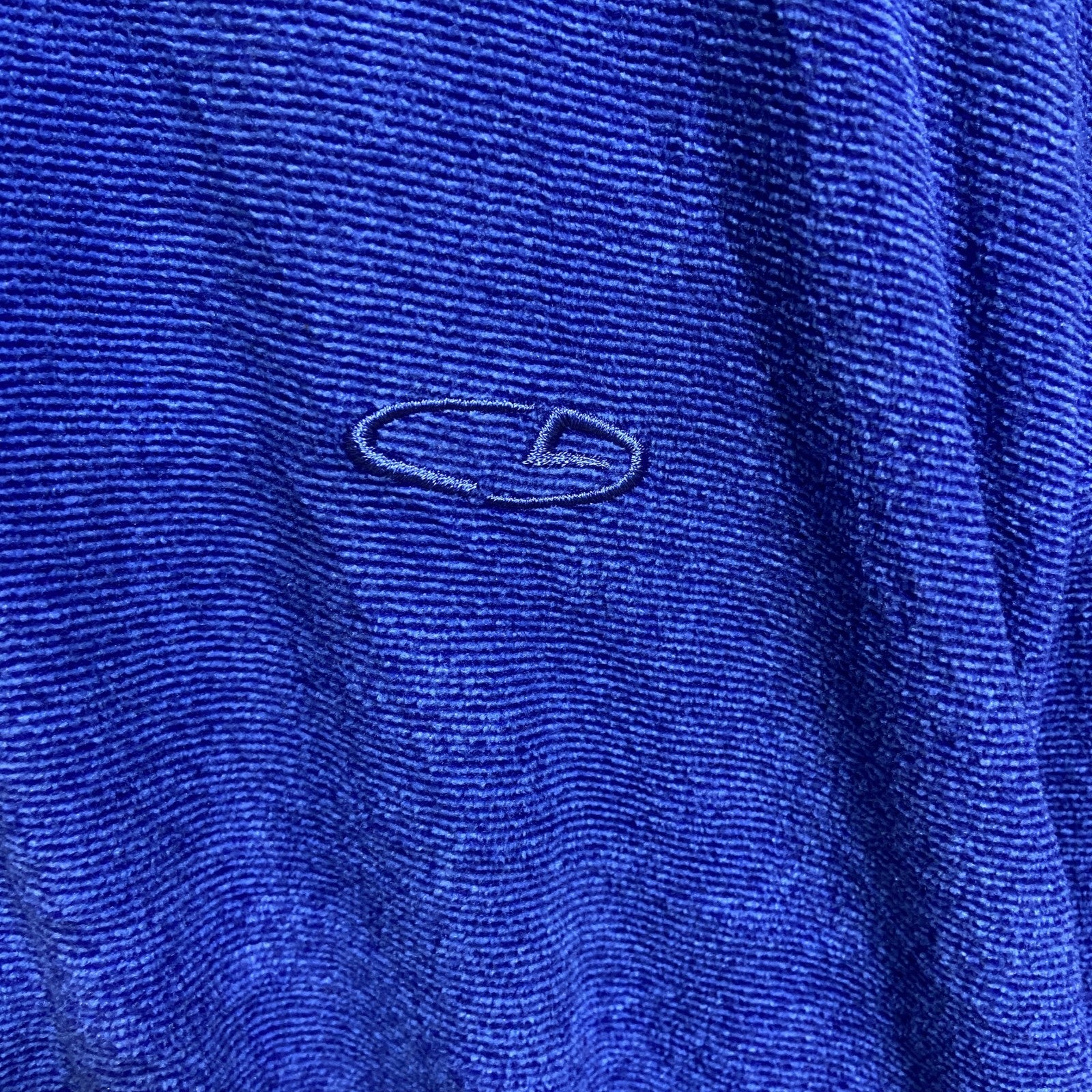 Champion チャンピオン 長袖ハーフジップフリースジャケット　青 ブルー　ワンポイント刺繍ロゴ　Mサイズ　古着