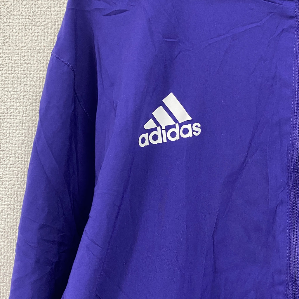 adidas　アディダス　ハーフジップナイロンジャケット　紫　パープル　Sサイズ　古着