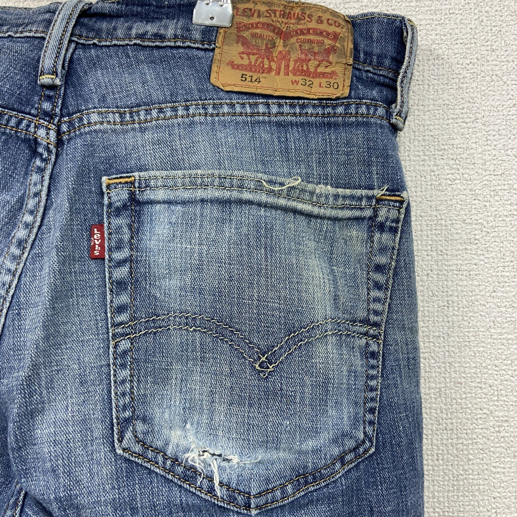 Levi’s　リーバイス　514　デニムパンツ/ジーンズ　ジップフライ　縦落ち　インディゴ　W32サイズ　古着