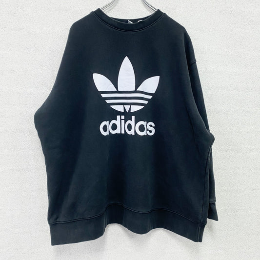 adidas　アディダス　スウェット/トレーナー　デカロゴ　トレフォイルロゴ　黒　ブラック　4Xサイズ