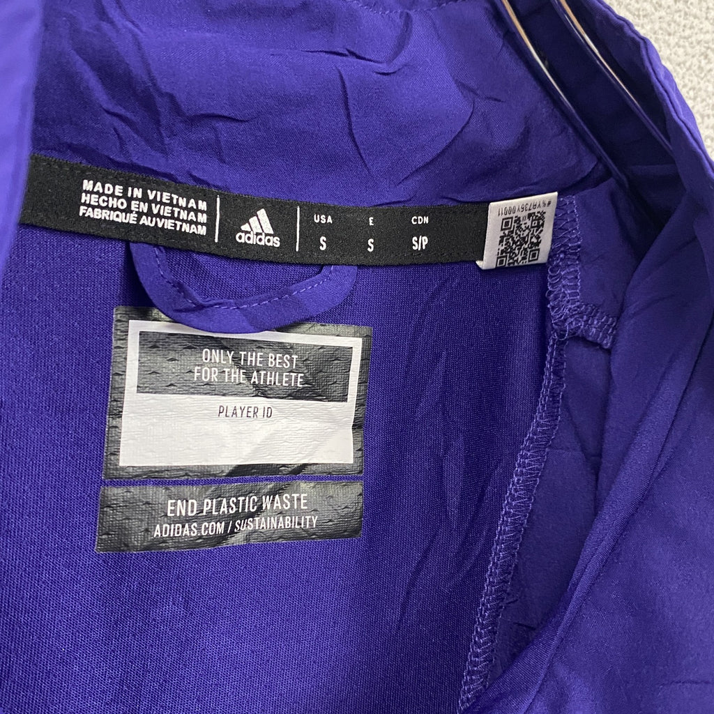 adidas　アディダス　ハーフジップナイロンジャケット　紫　パープル　Sサイズ　古着