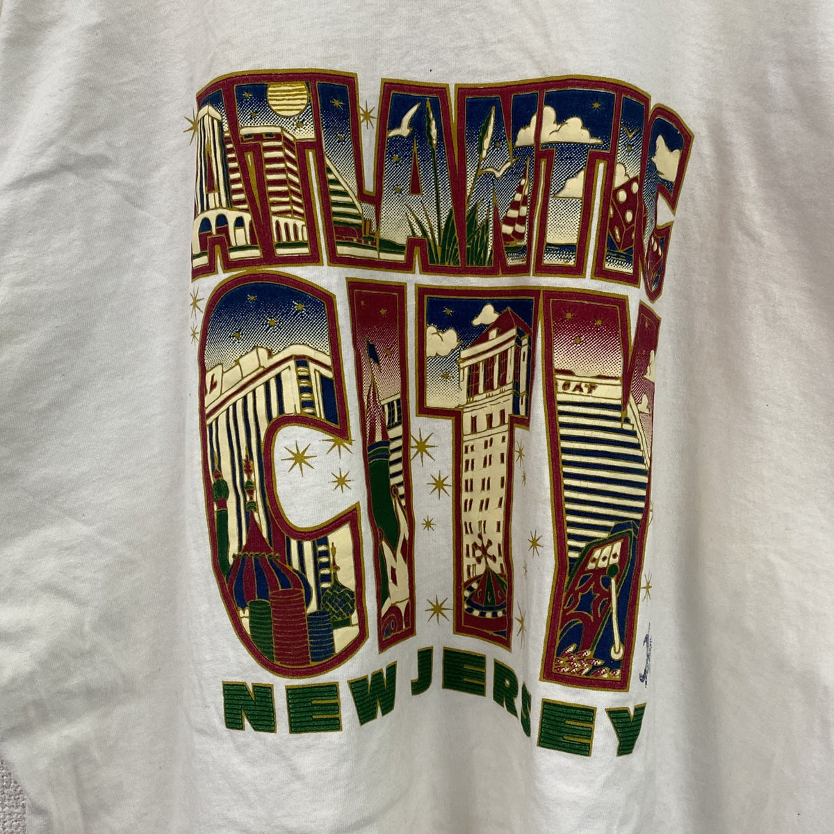 半袖プリントTシャツ　シングルステッチ　白　ホワイト　Mサイズ　古着