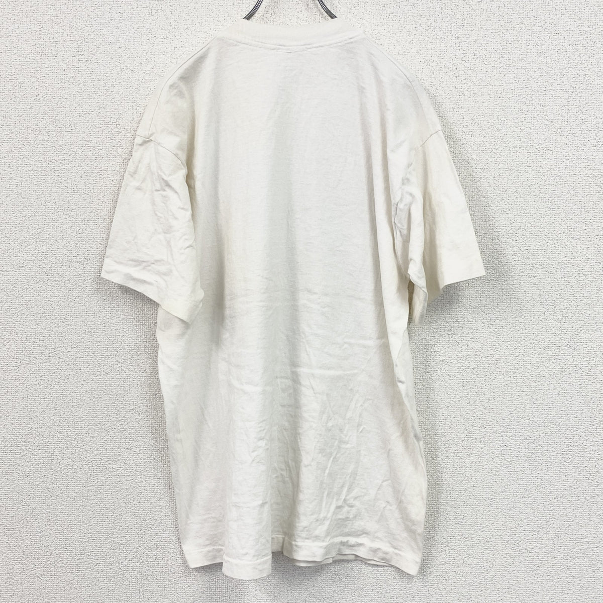 半袖プリントTシャツ　シングルステッチ　白　ホワイト　Mサイズ　古着