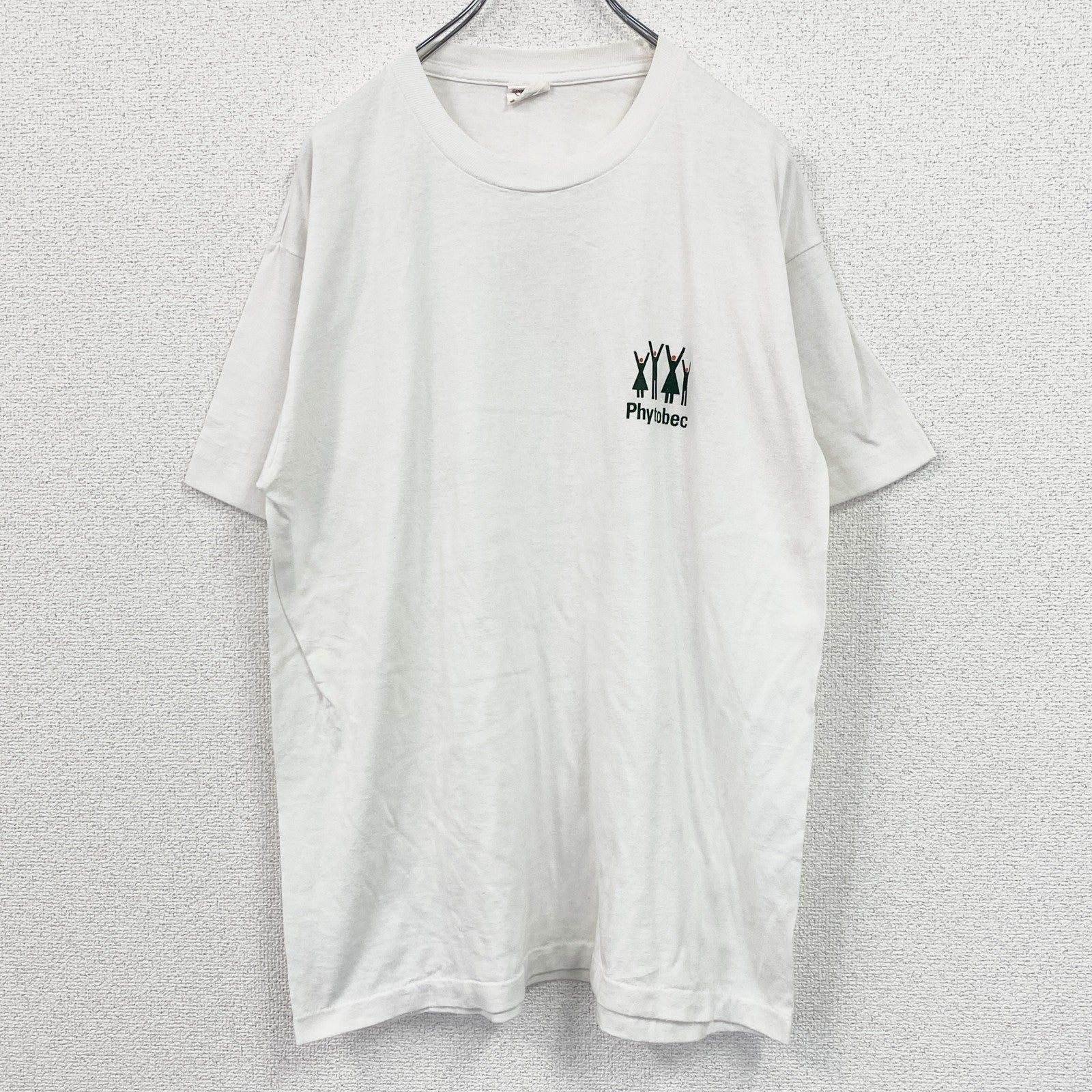～90s　SPORTSMAN　半袖プリントTシャツ　シングルステッチ　ワンポイント　ヴィンテージ　白　ホワイト　Mサイズ　古着