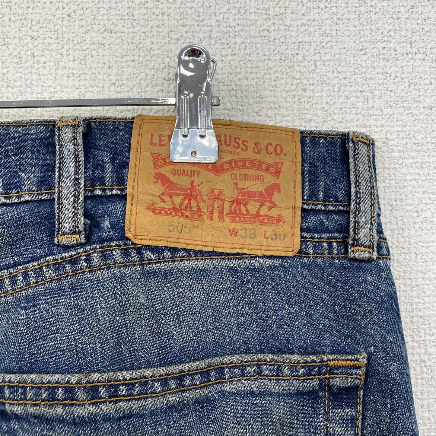 Levi’s　リーバイス　505　デニムパンツ/ダメージジーンズ　縦落ち　ジップフライ　インディゴ　W38サイズ